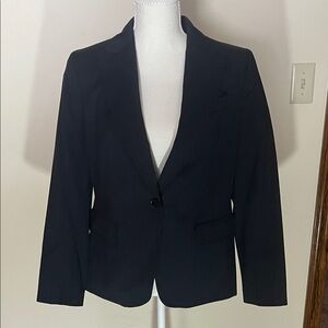 Talbots Classic Pinstripe Black Blazer